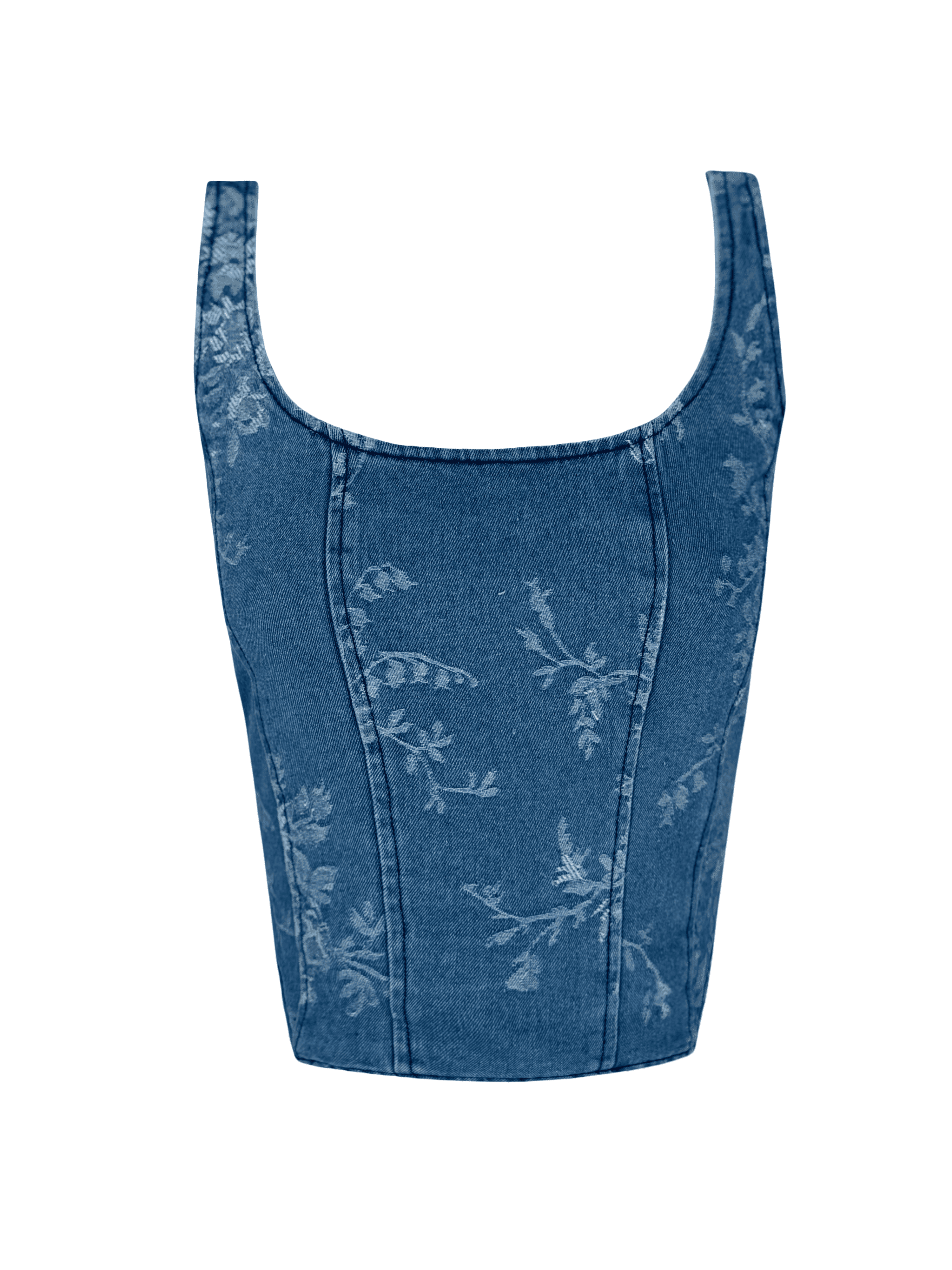 Floral Denim Corset