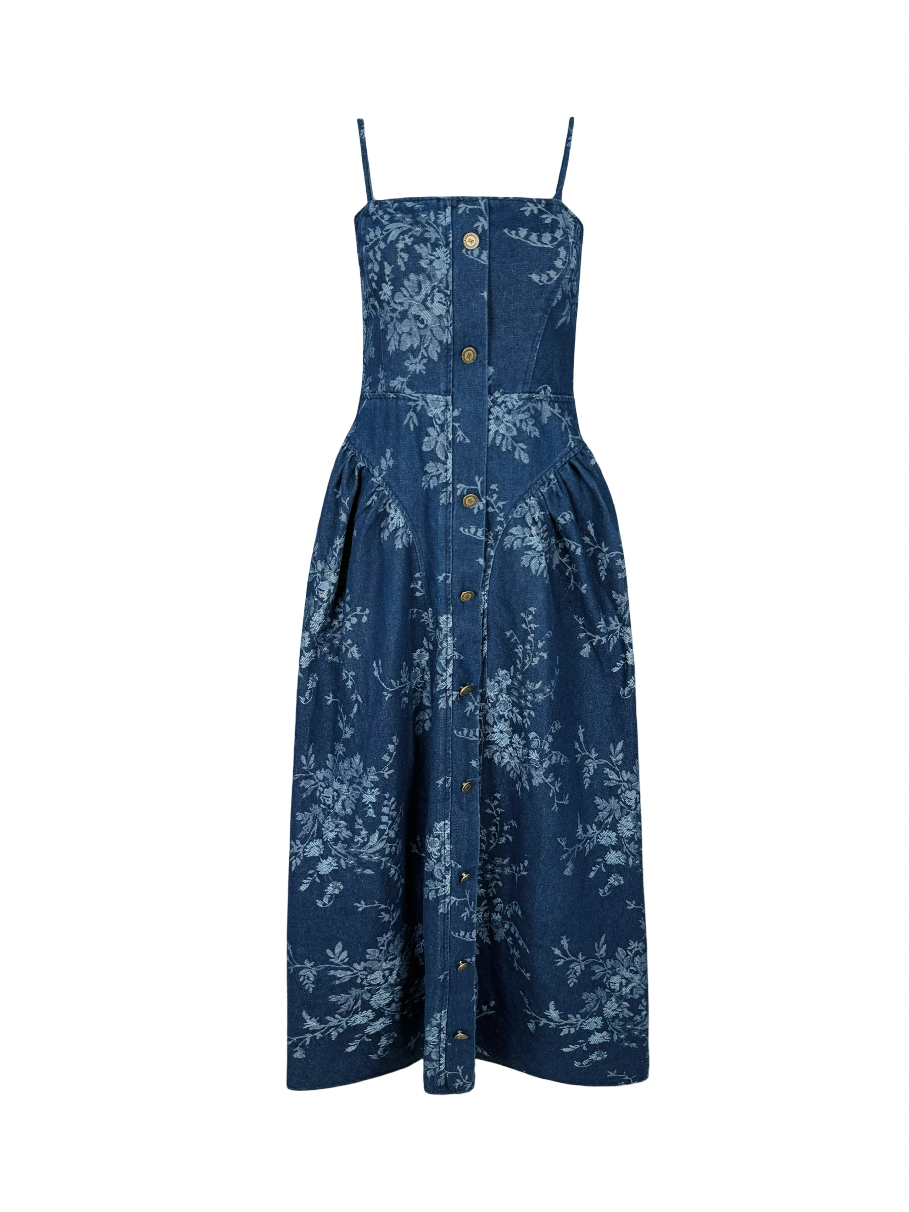 The Floral Denim Dress