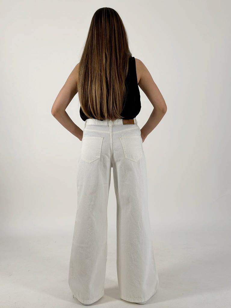 New Basic Wide Pants Cream