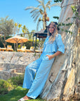 The Gingham Love Set Pants Baby Blue