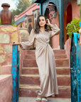 New Silky Cardress Dress Beige