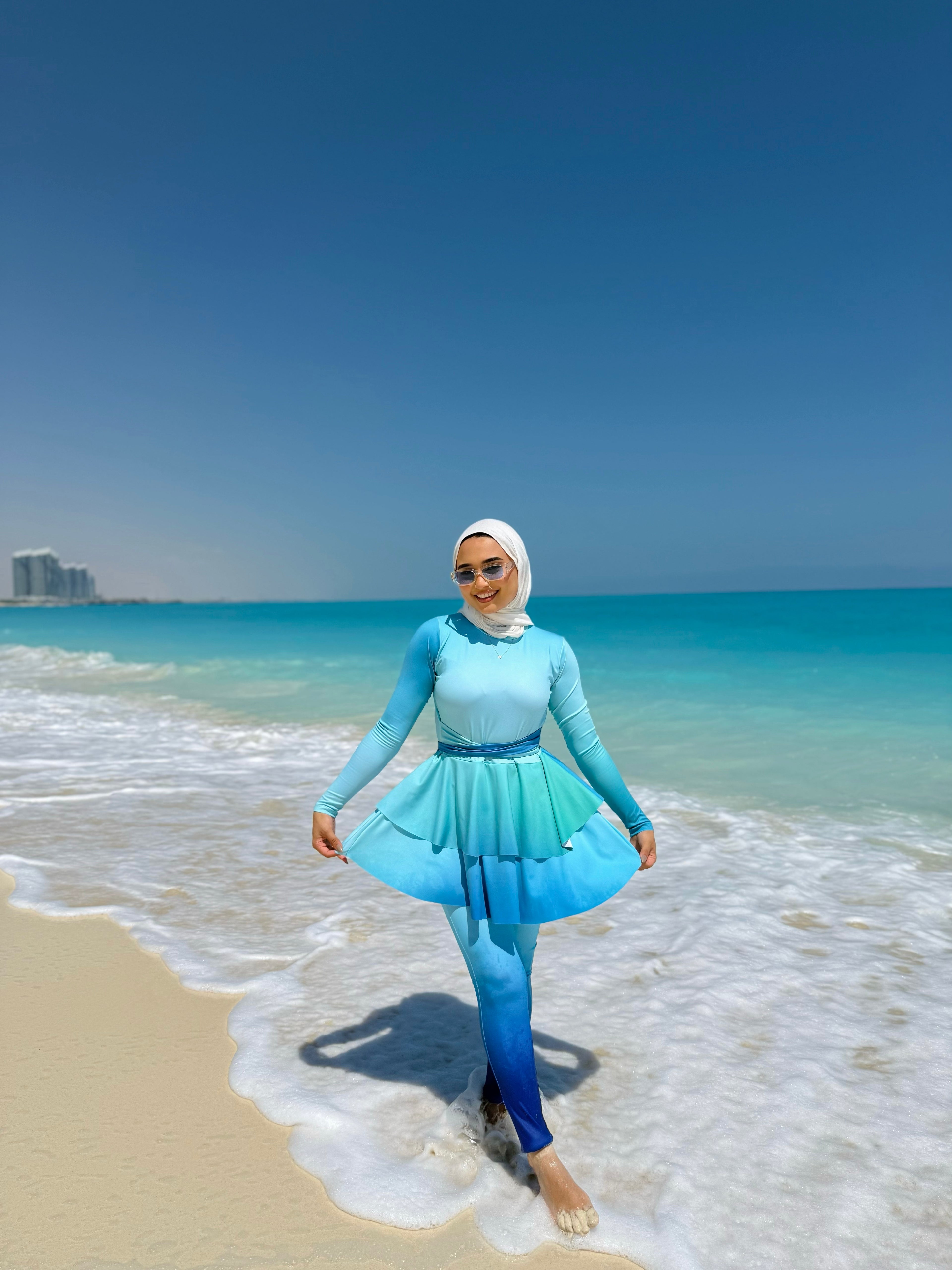 Aqua Skies Ruffled Swimsuit
