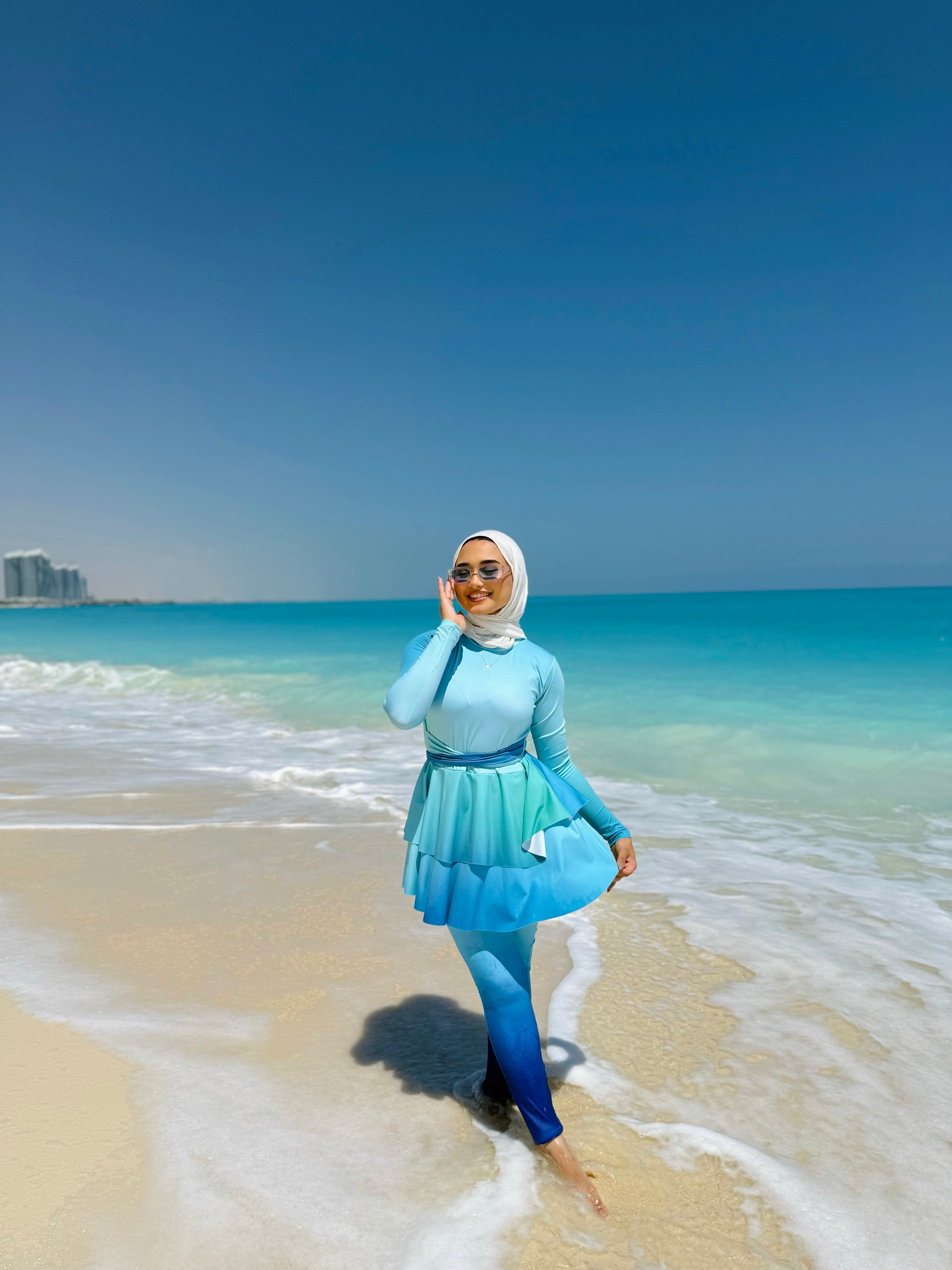 Aqua Skies Ruffled Swimsuit