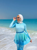 Aqua Skies Ruffled Swimsuit