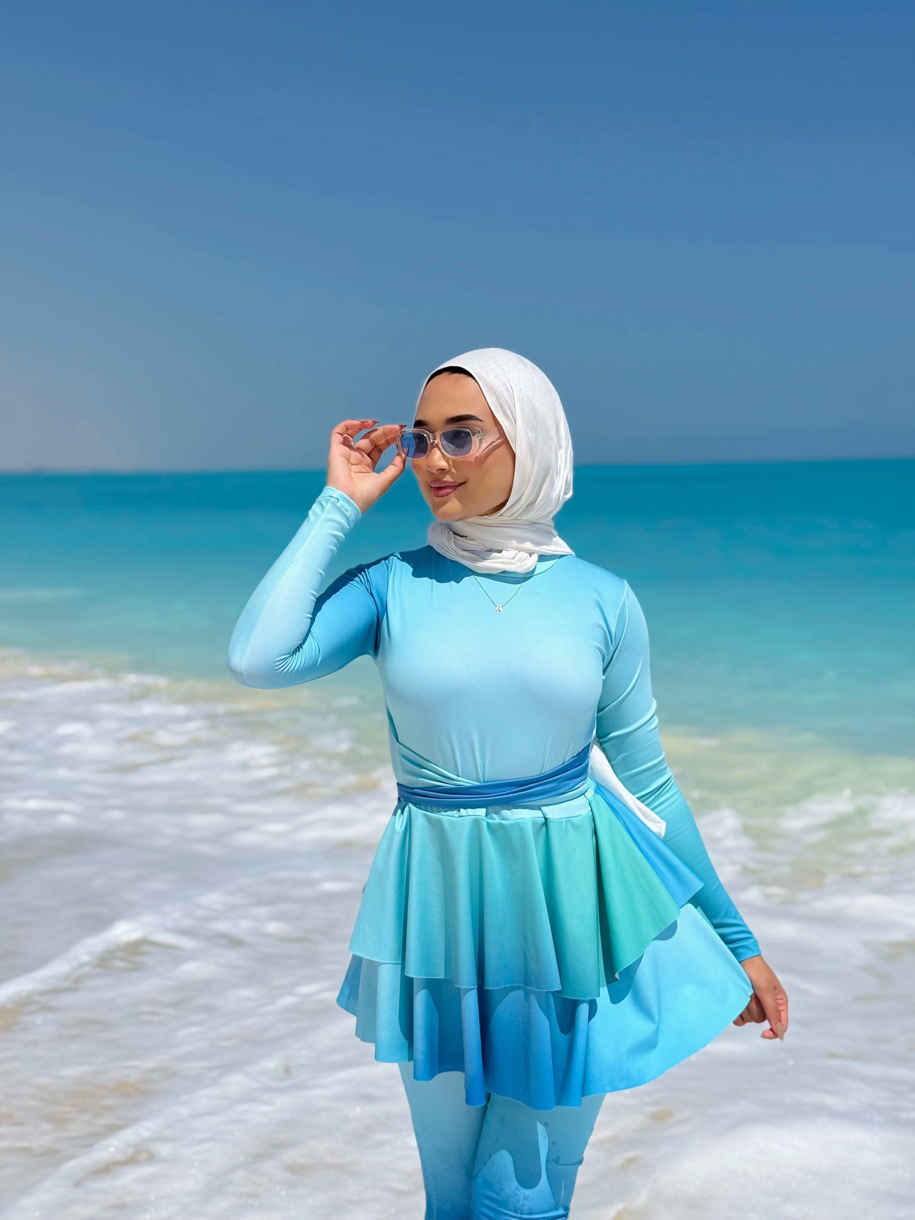 Aqua Skies Ruffled Swimsuit