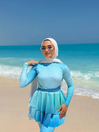 Aqua Skies Ruffled Swimsuit