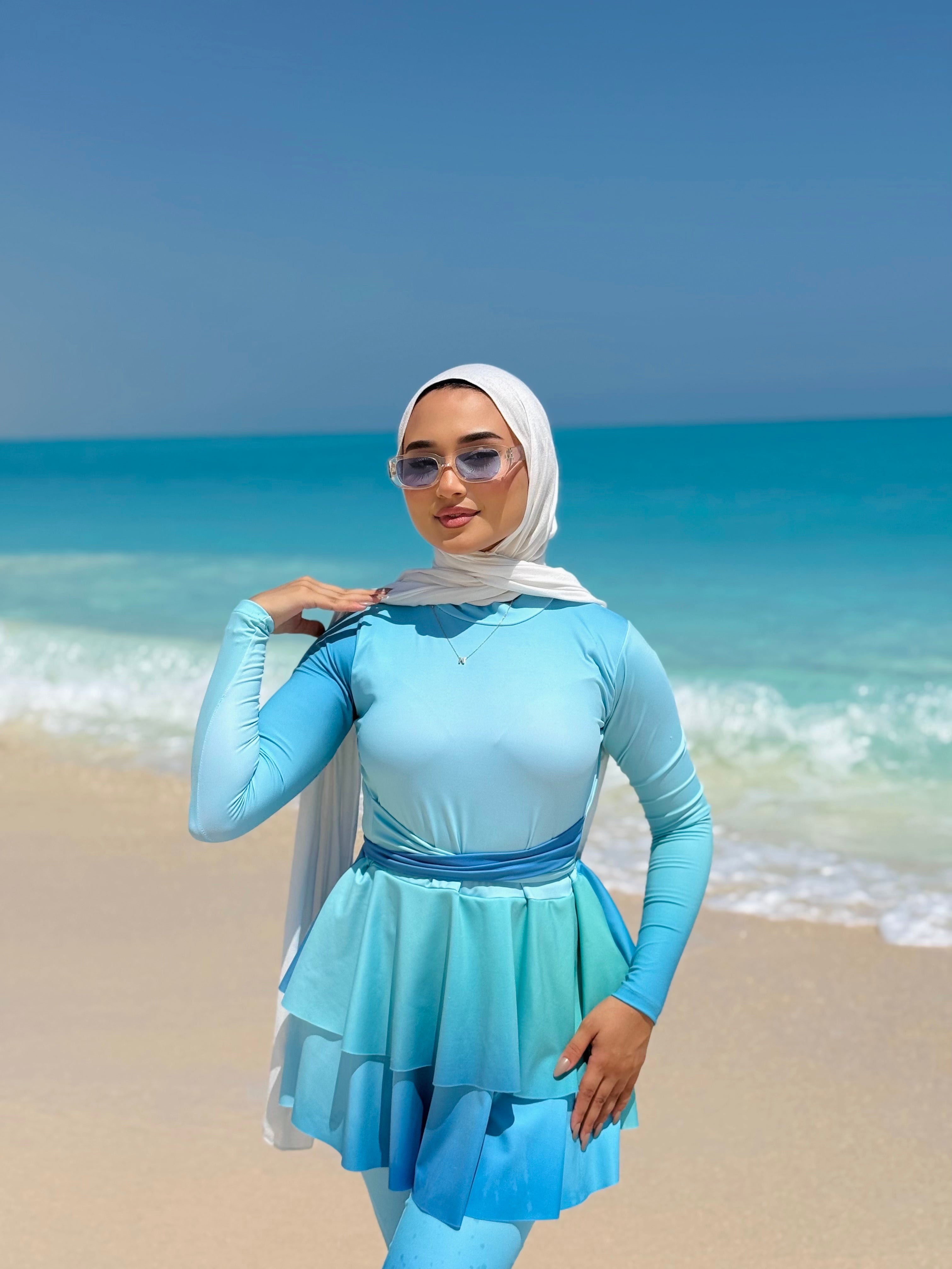 Aqua Skies Ruffled Swimsuit