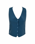 Casual Meeting Vest Denim Blue