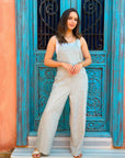 Linen Jumpsuit Baby Blue