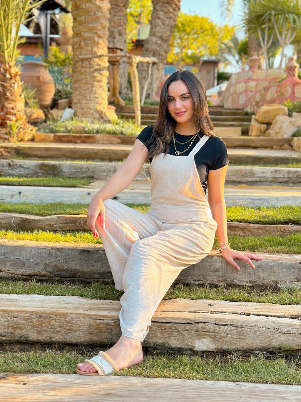 Linen Jumpsuit Oatmeal