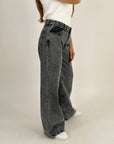 New Basic Wide Pants Silver Smoke