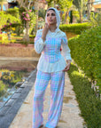 Silky Love Gingham Set Pants Pastels