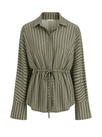 Linen Stripes Snatched Set Top