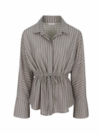 Linen Stripes Snatched Set Top