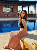 The Plisse Mermaid Skirt Rose Gold