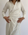 Wrap Drapes Linen Dress Cream