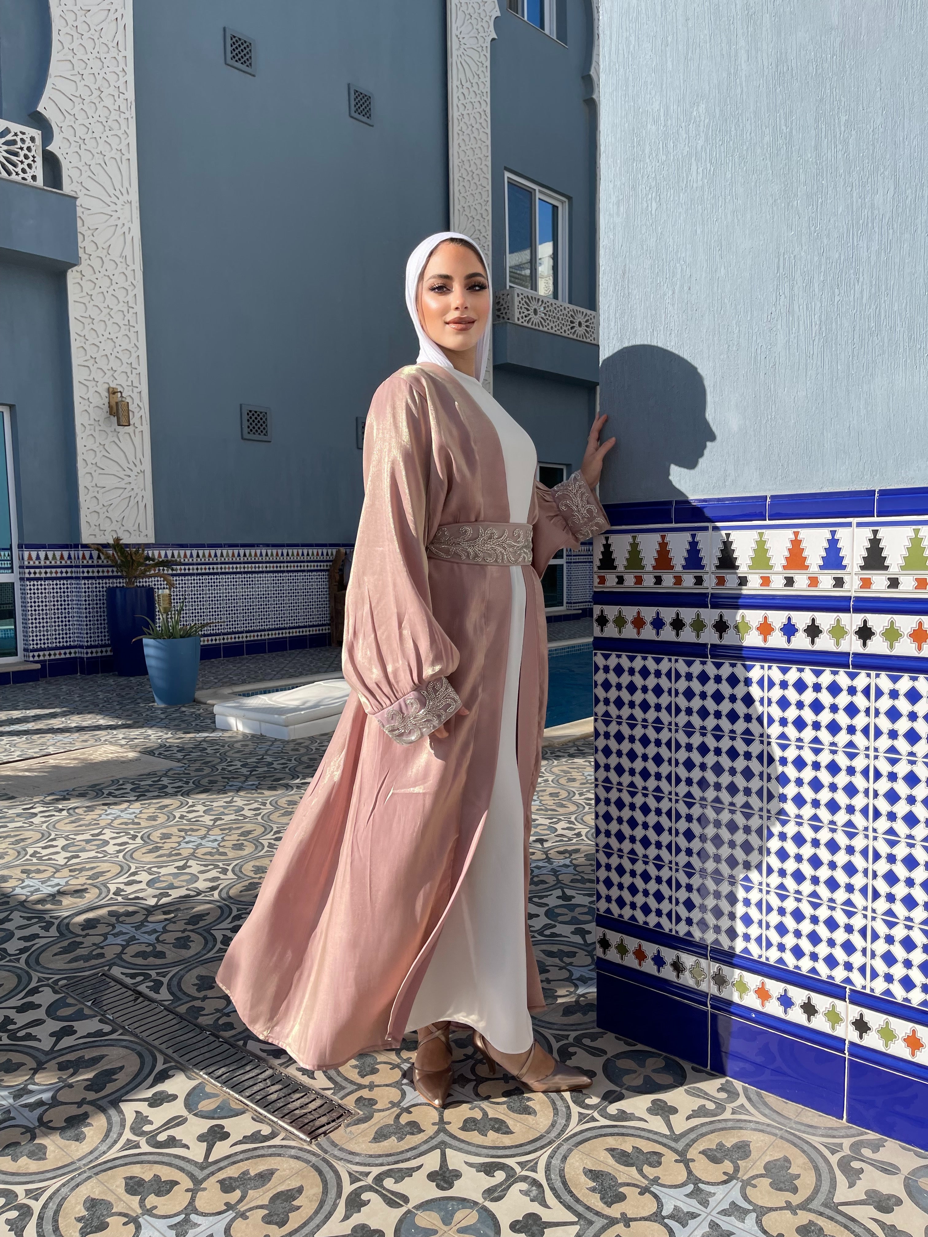 Shimmer And Blings Kaftan Silver Rose