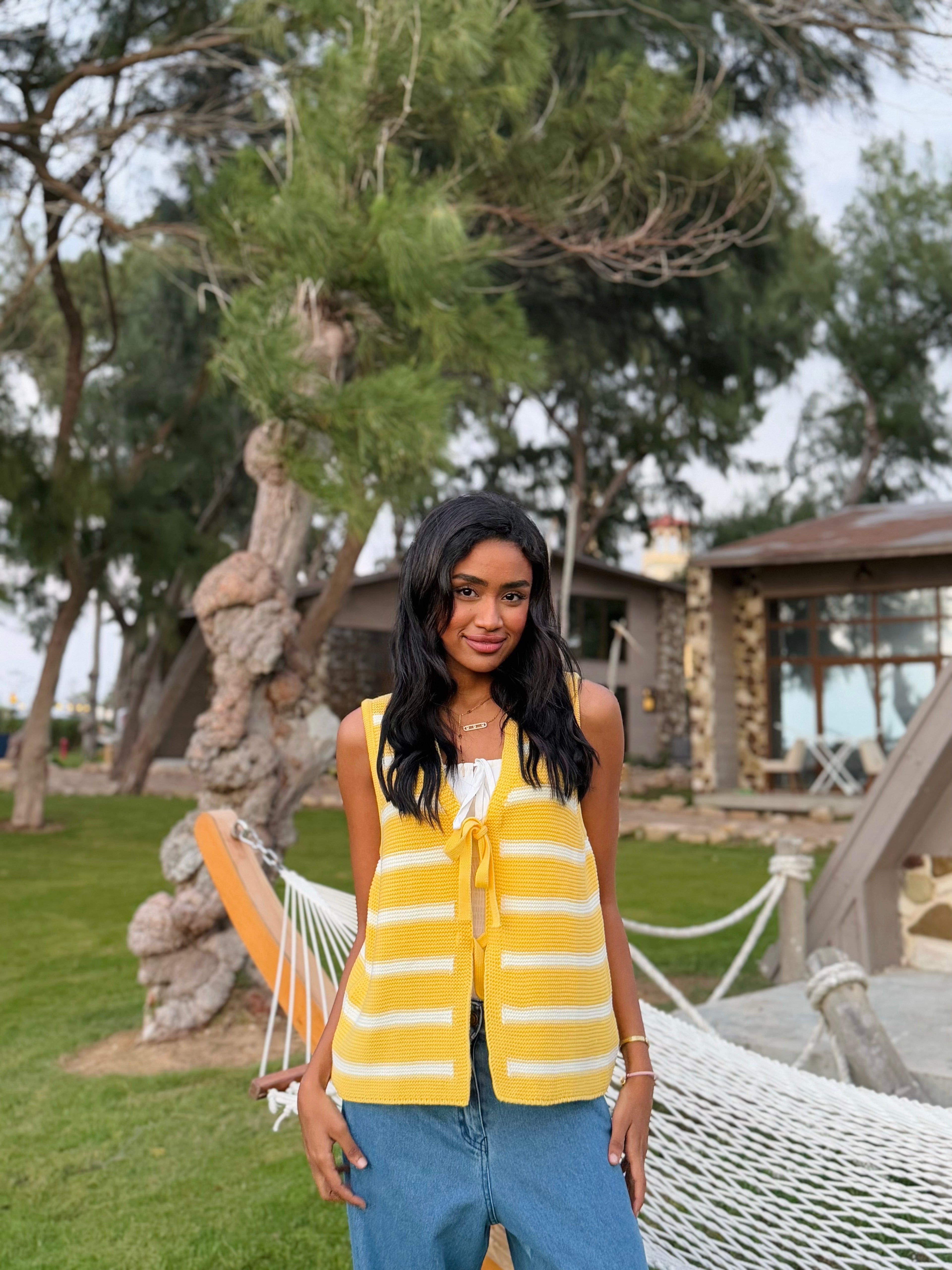 Stripped Ribbon Vest