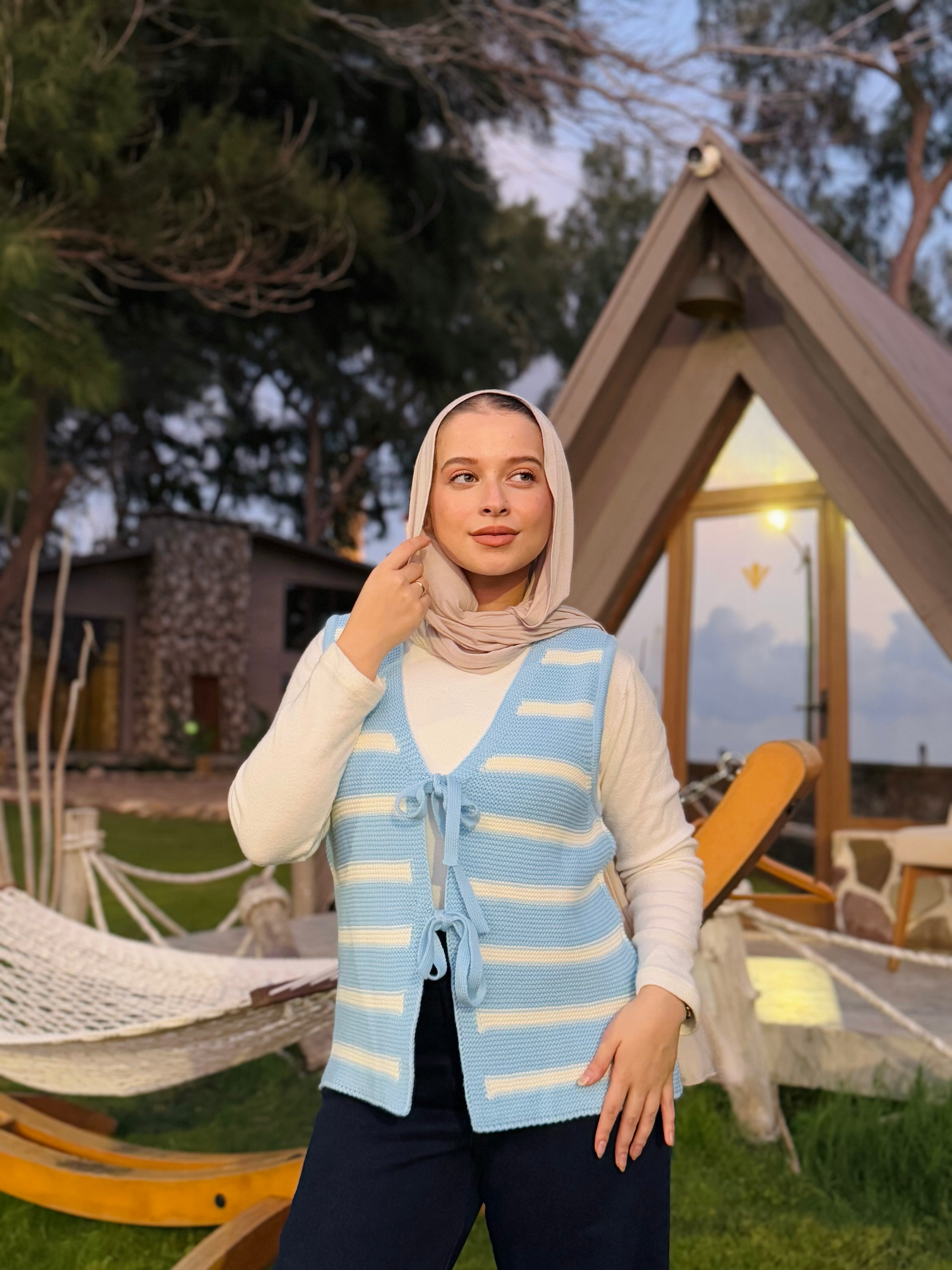 Stripped Ribbon Vest