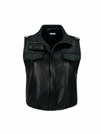 Leather Cropped Vest