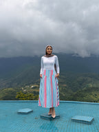 Colorful Stripes Snatched Skirt