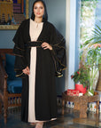 3 Ruffle Golden Kaftan Black