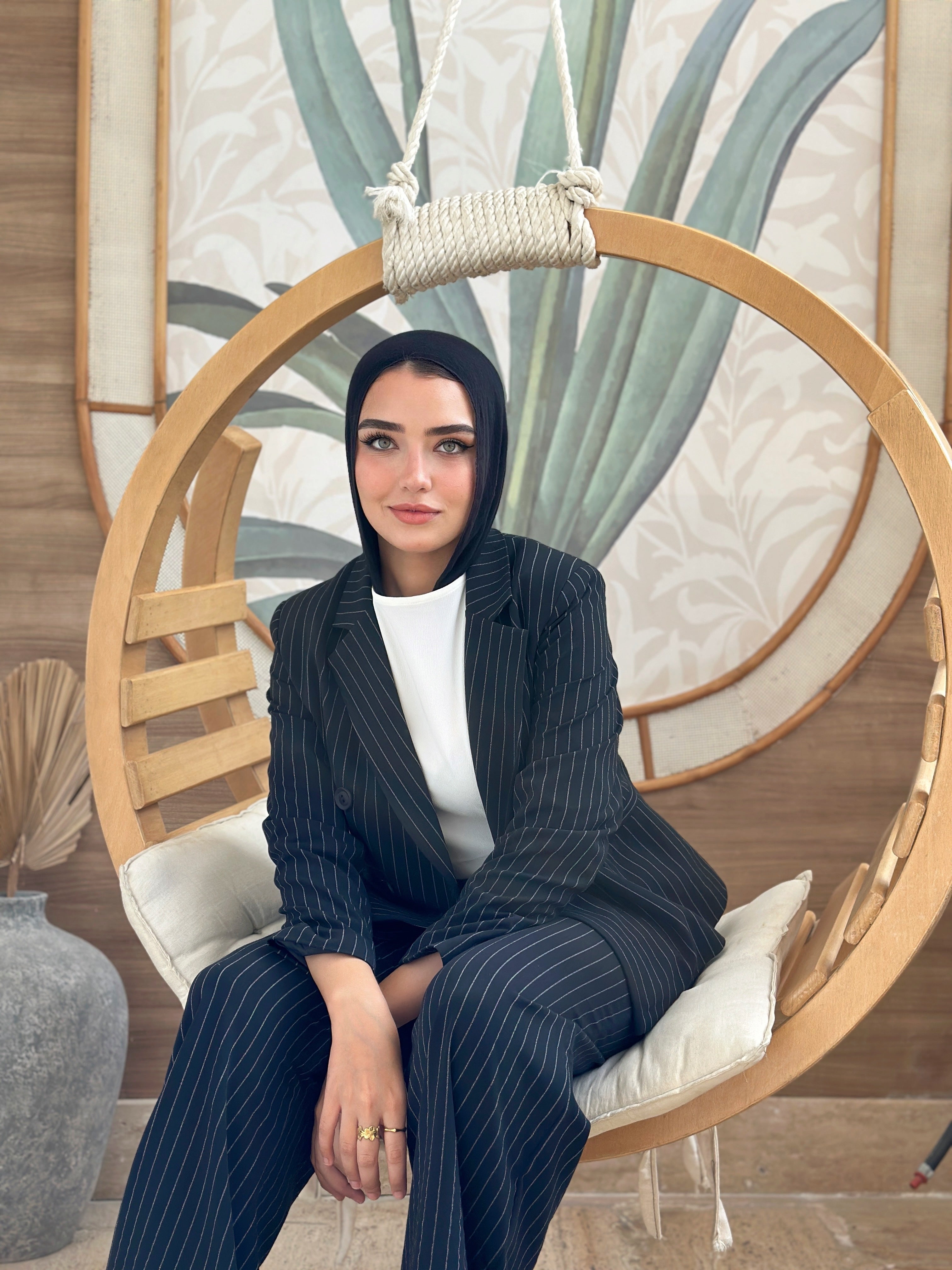 Strippy Suit Cropped Jacket