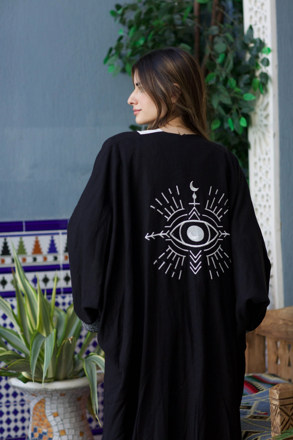 Eyes On World Kaftan Black