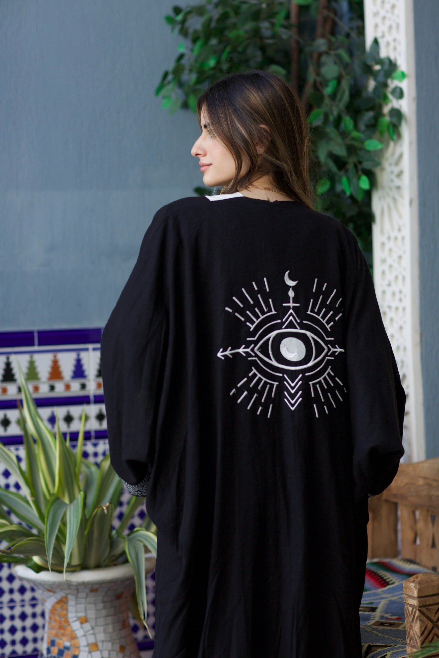 Eyes On World Kaftan Black