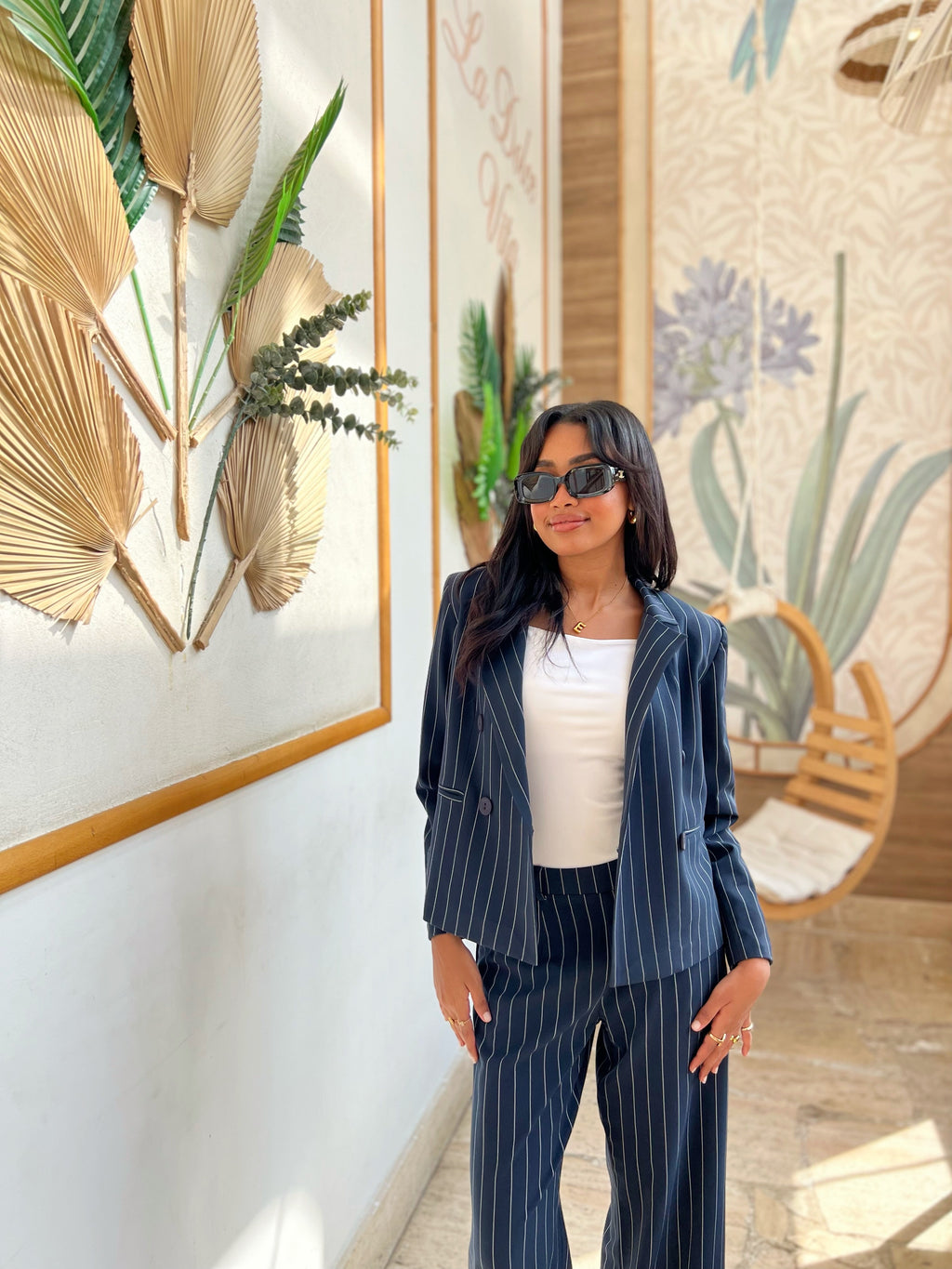 Strippy Suit Cropped Jacket