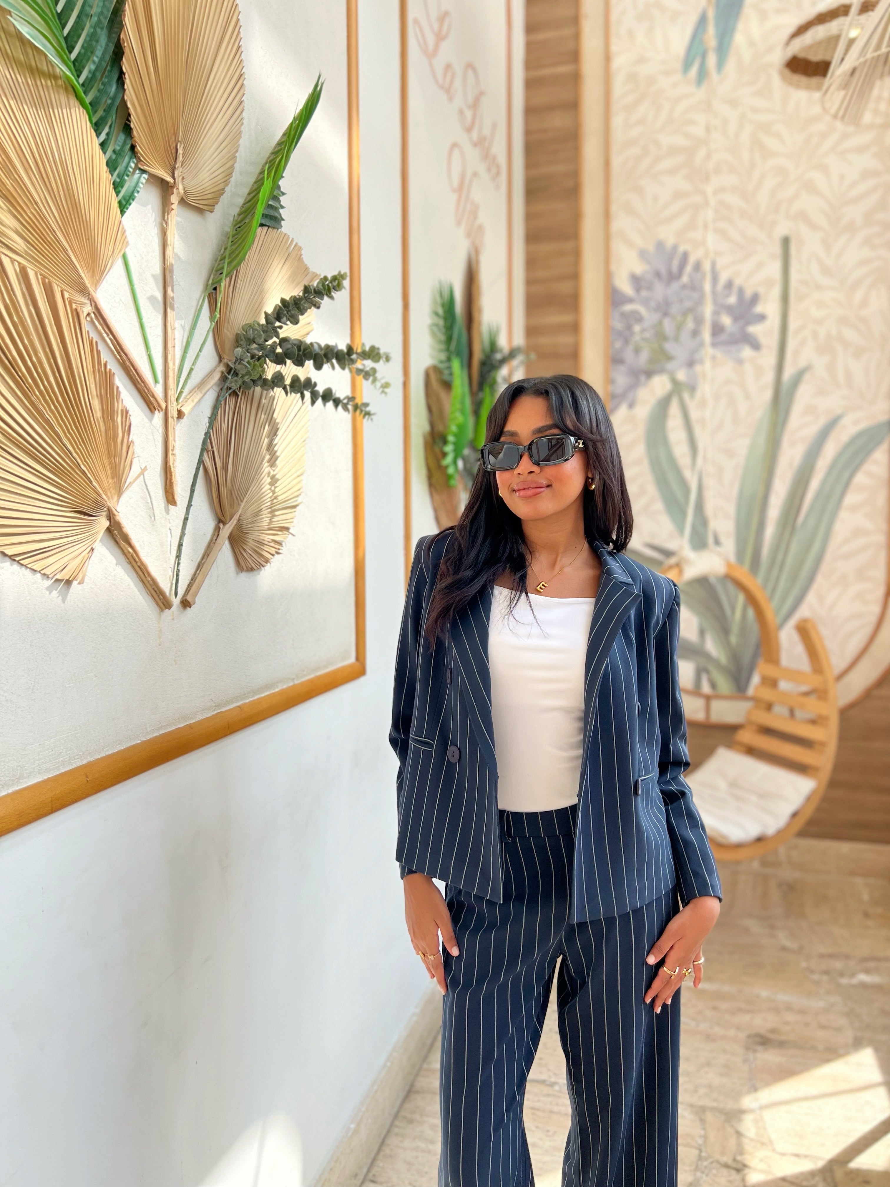 Strippy Suit Cropped Jacket