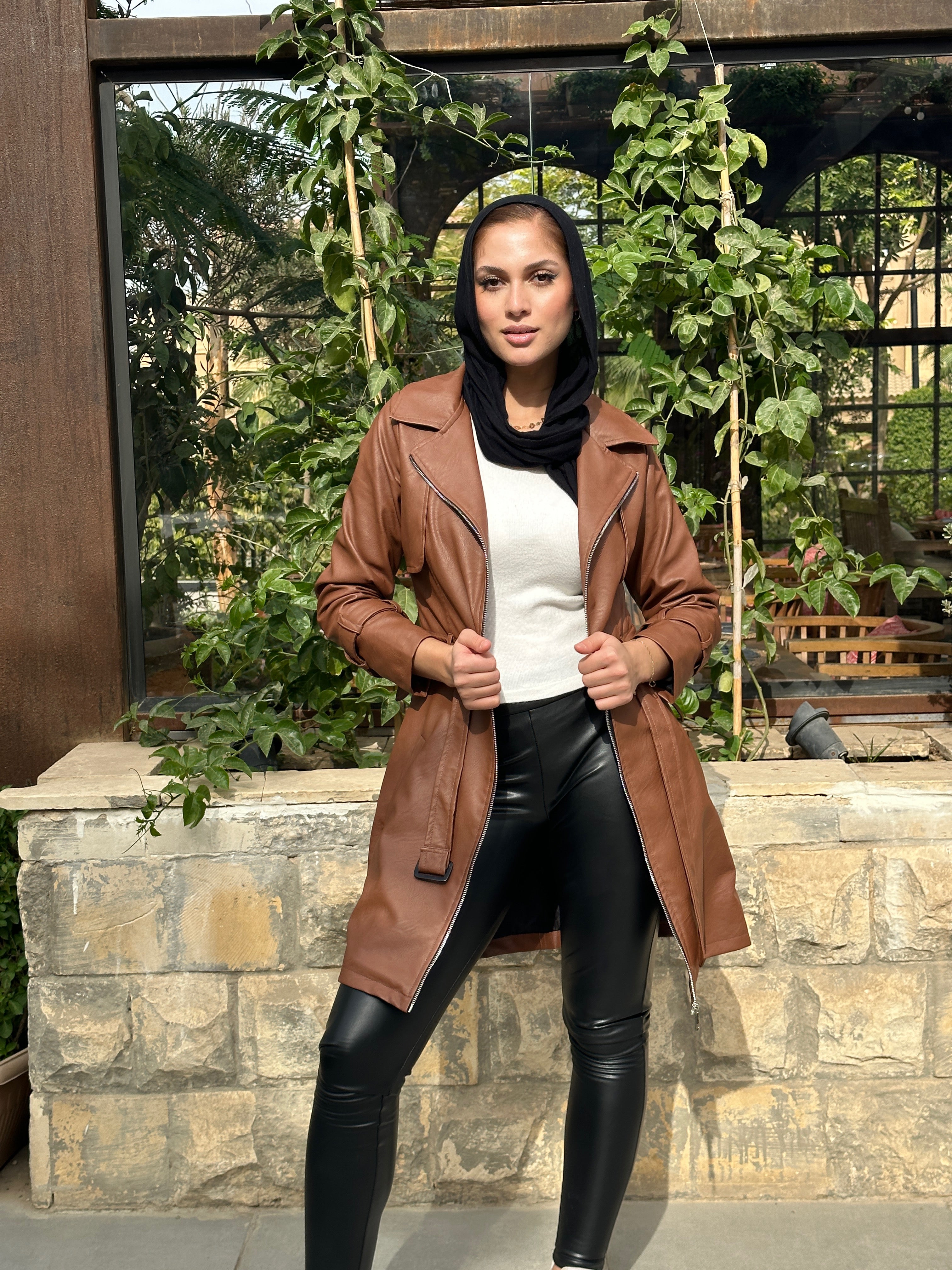 2 Way Leather Jacket Coca