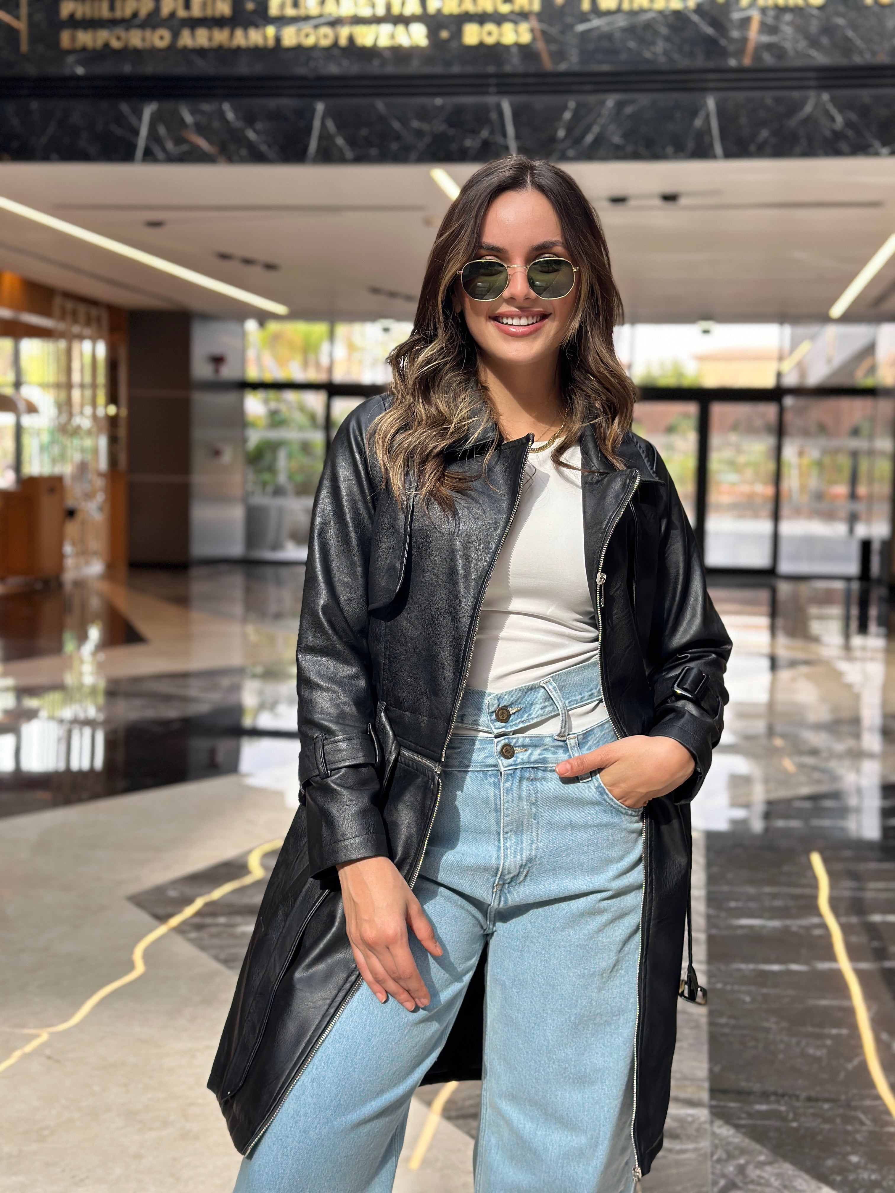 2 Way Leather Jacket Black