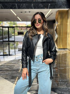 2 Way Leather Jacket Black