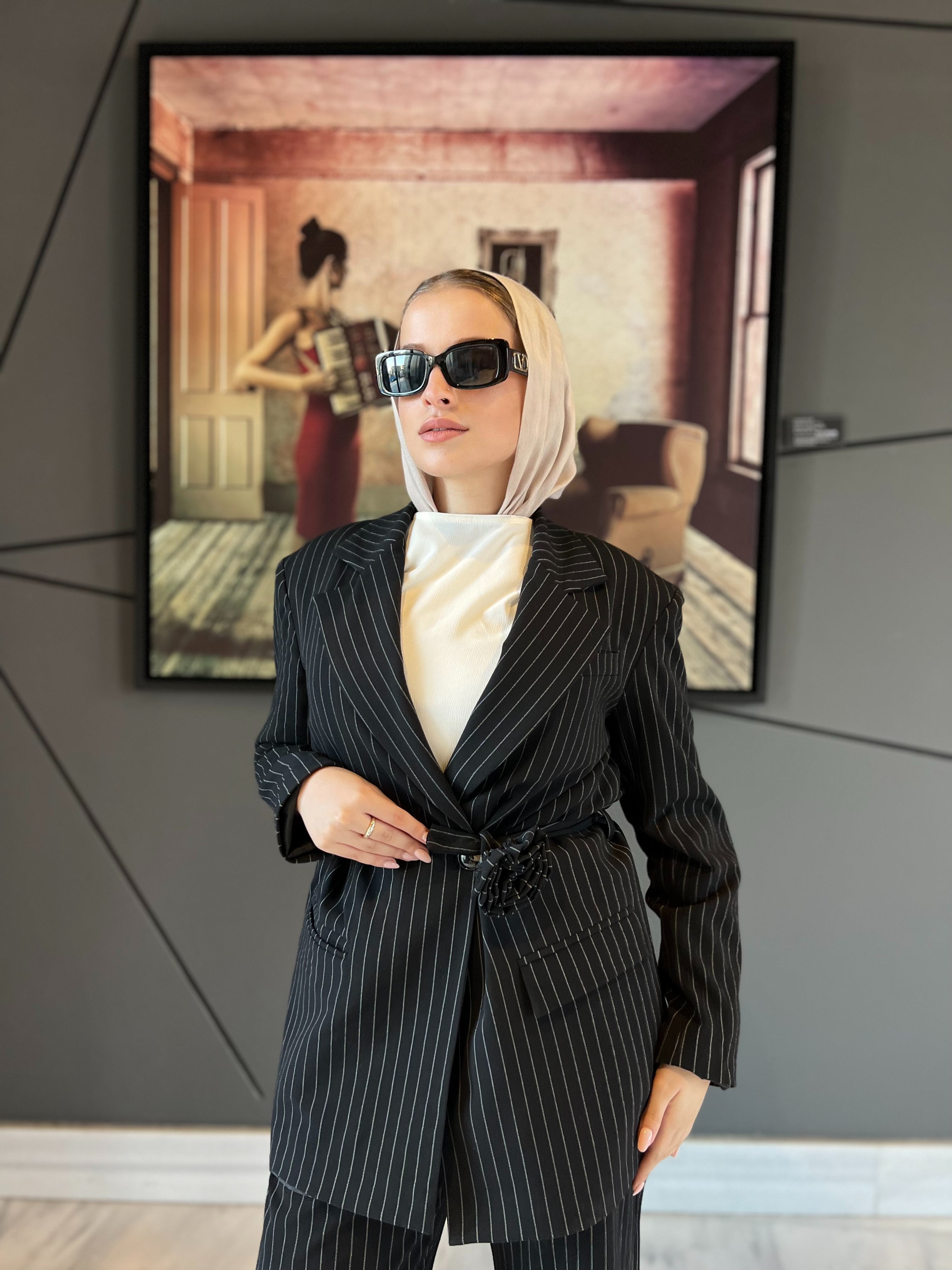 Fiore Stripe Long Blazer