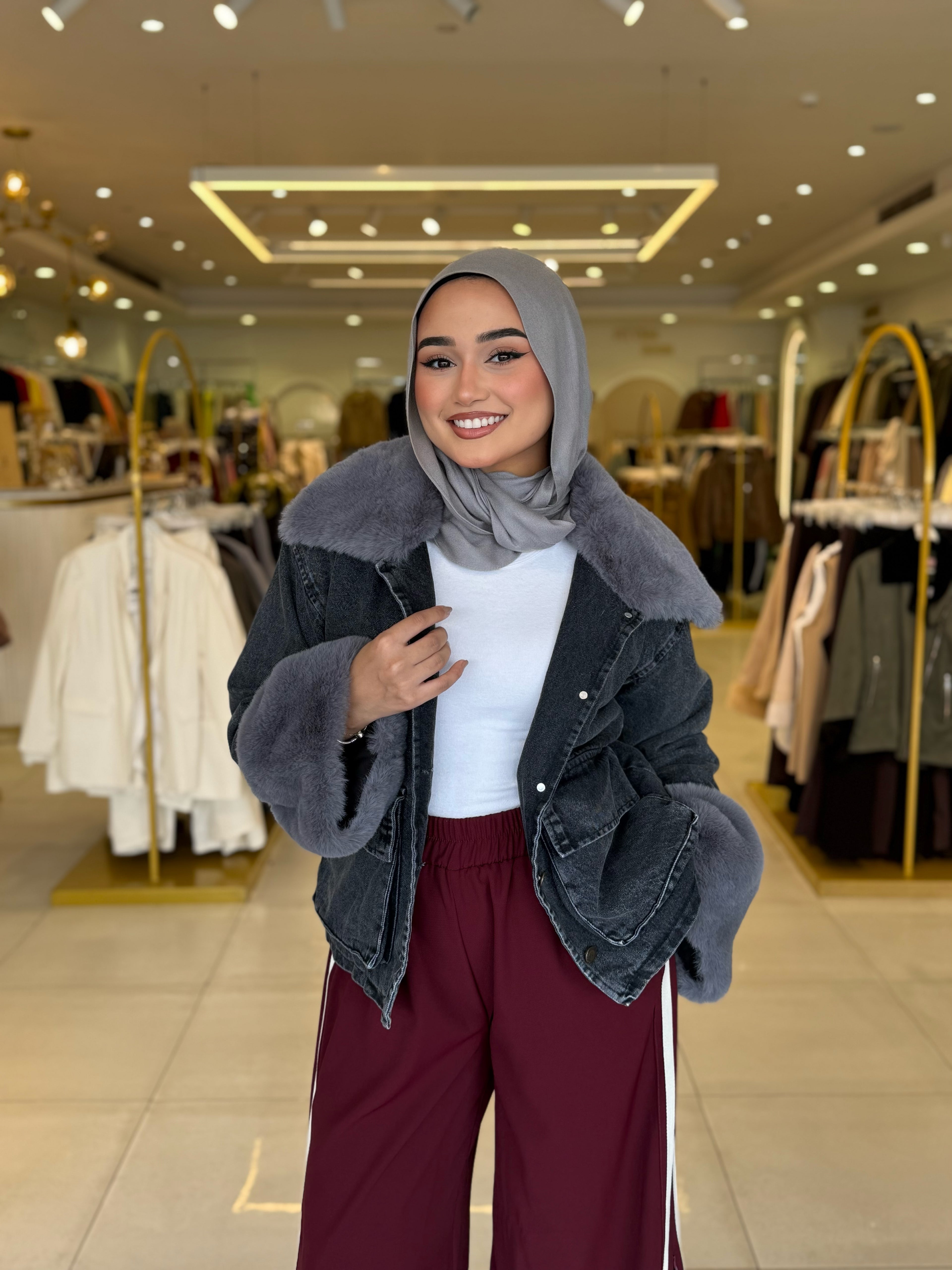 Queen Denim Jacket Frosted Dark Silver