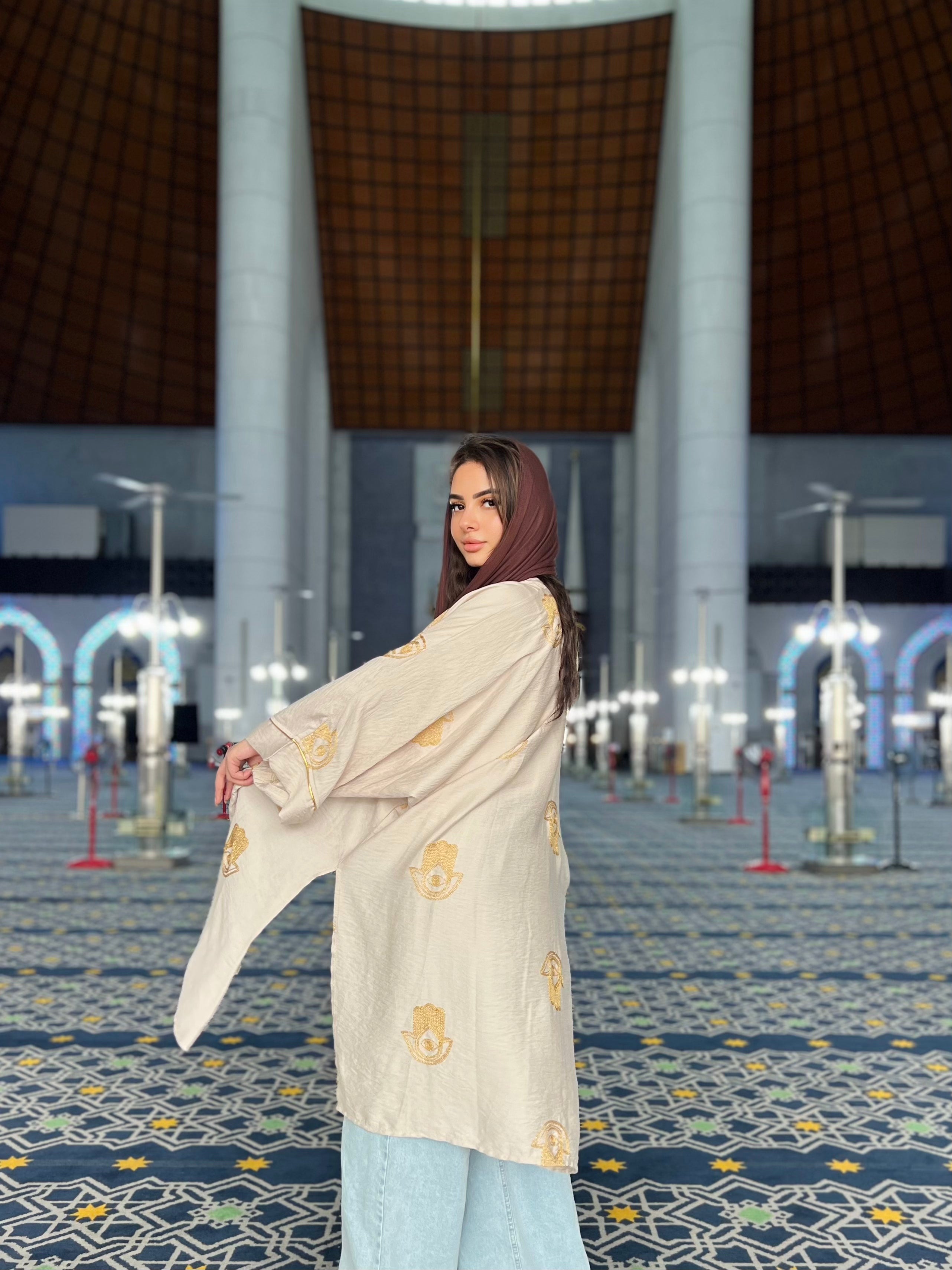 Golden eye khamsa Kimono