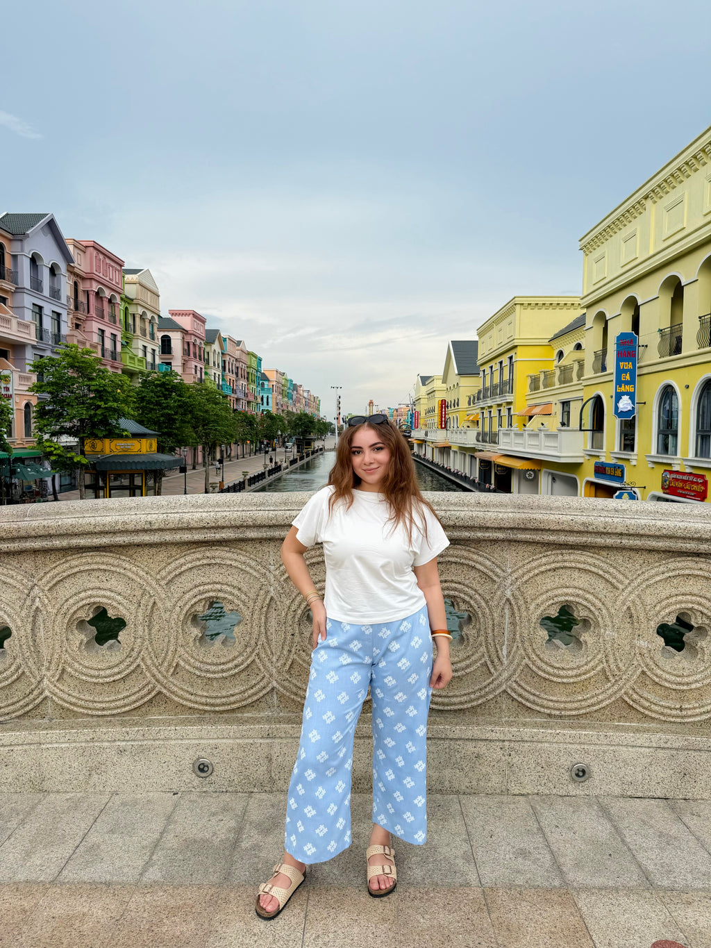 Cropped Lin Floral Pants