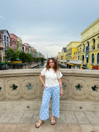Cropped Lin Floral Pants