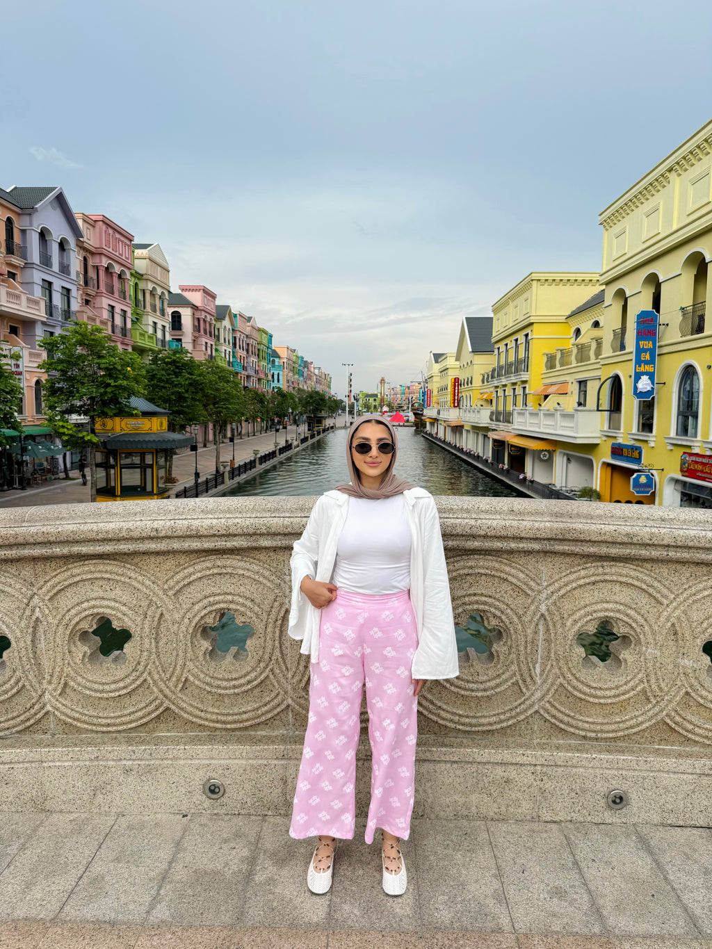 Cropped Lin Floral Pants