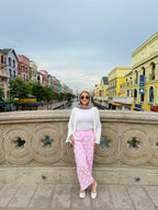 Cropped Lin Floral Pants