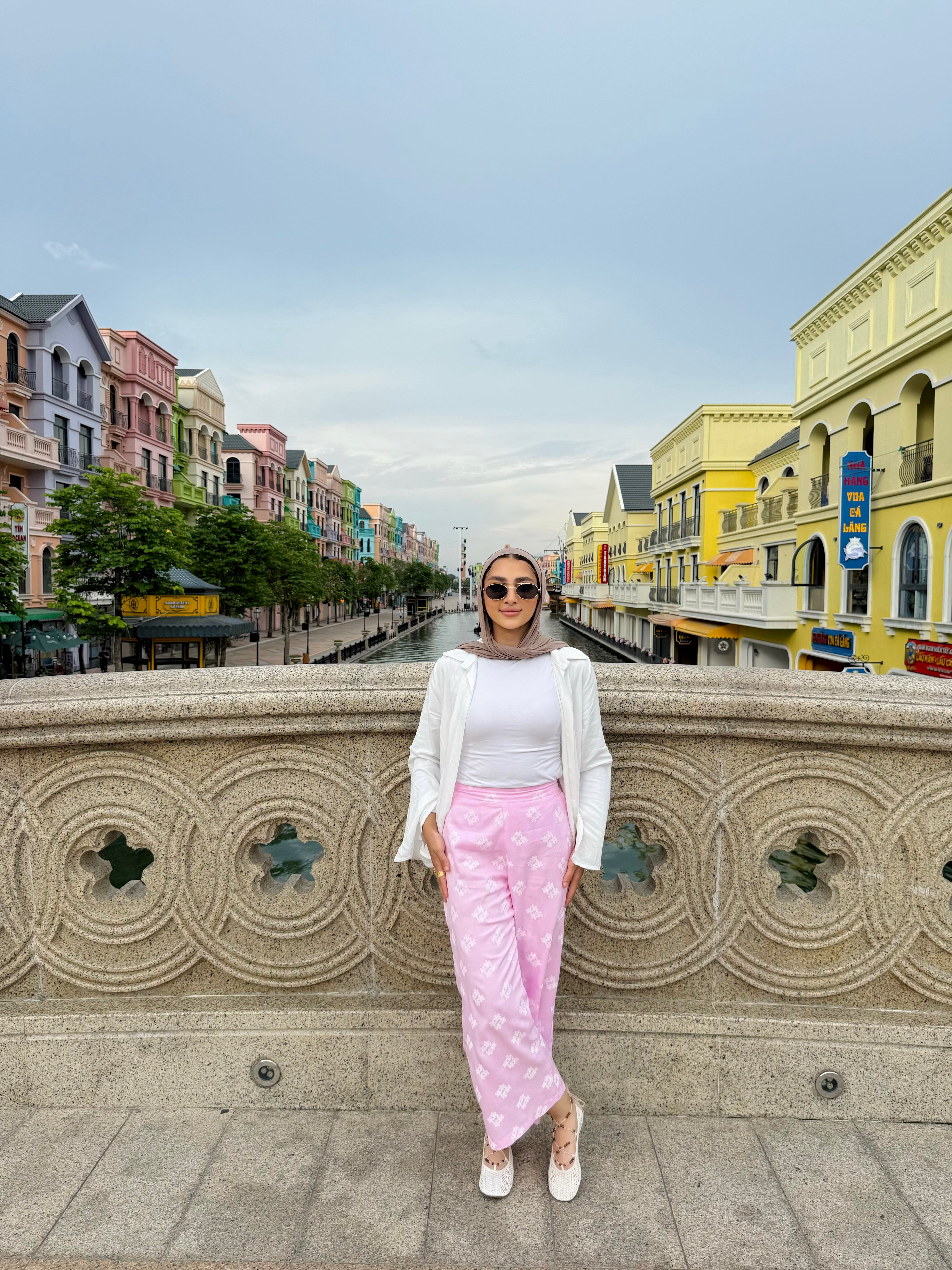 Cropped Lin Floral Pants