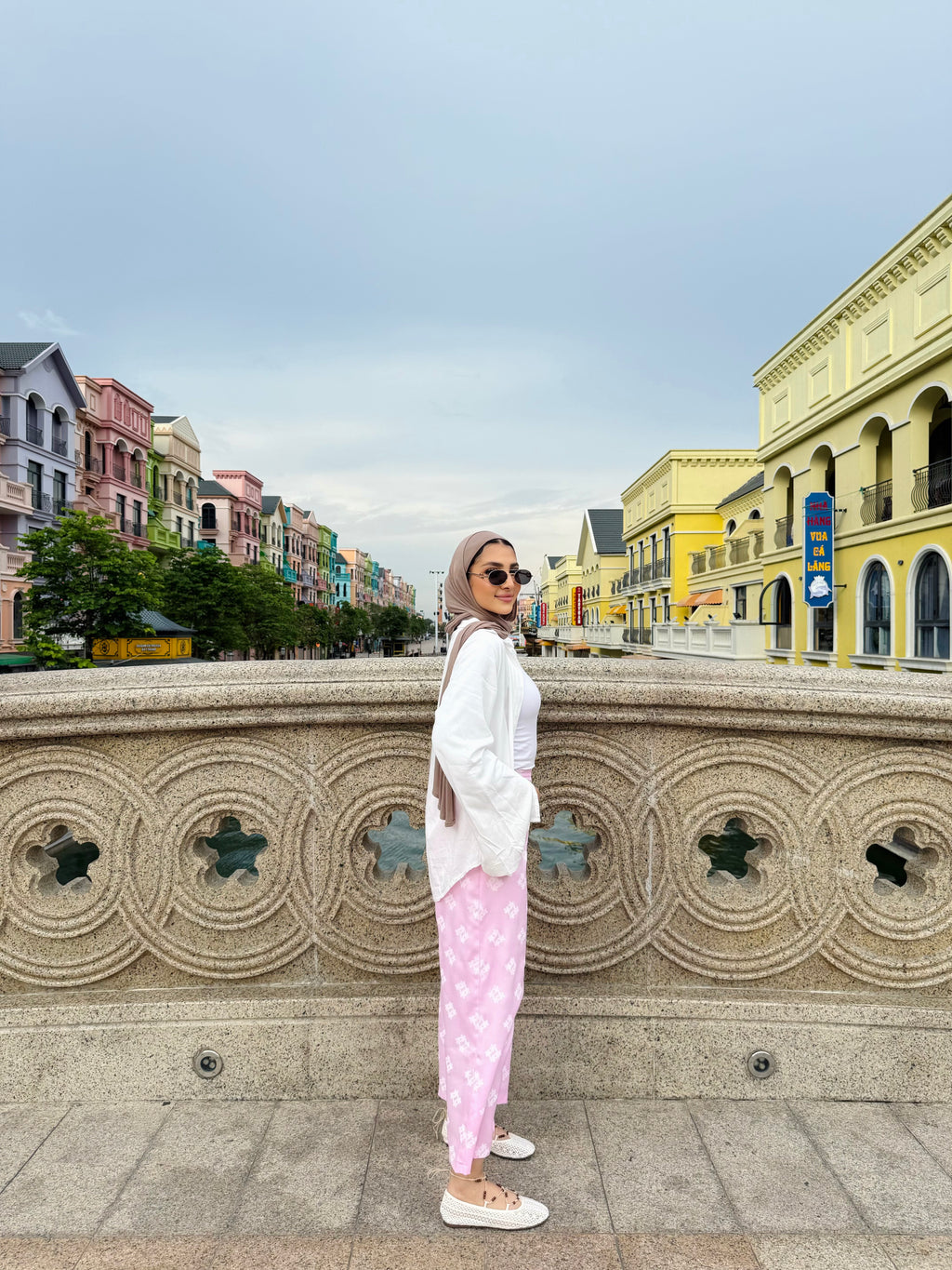 Cropped Lin Floral Pants