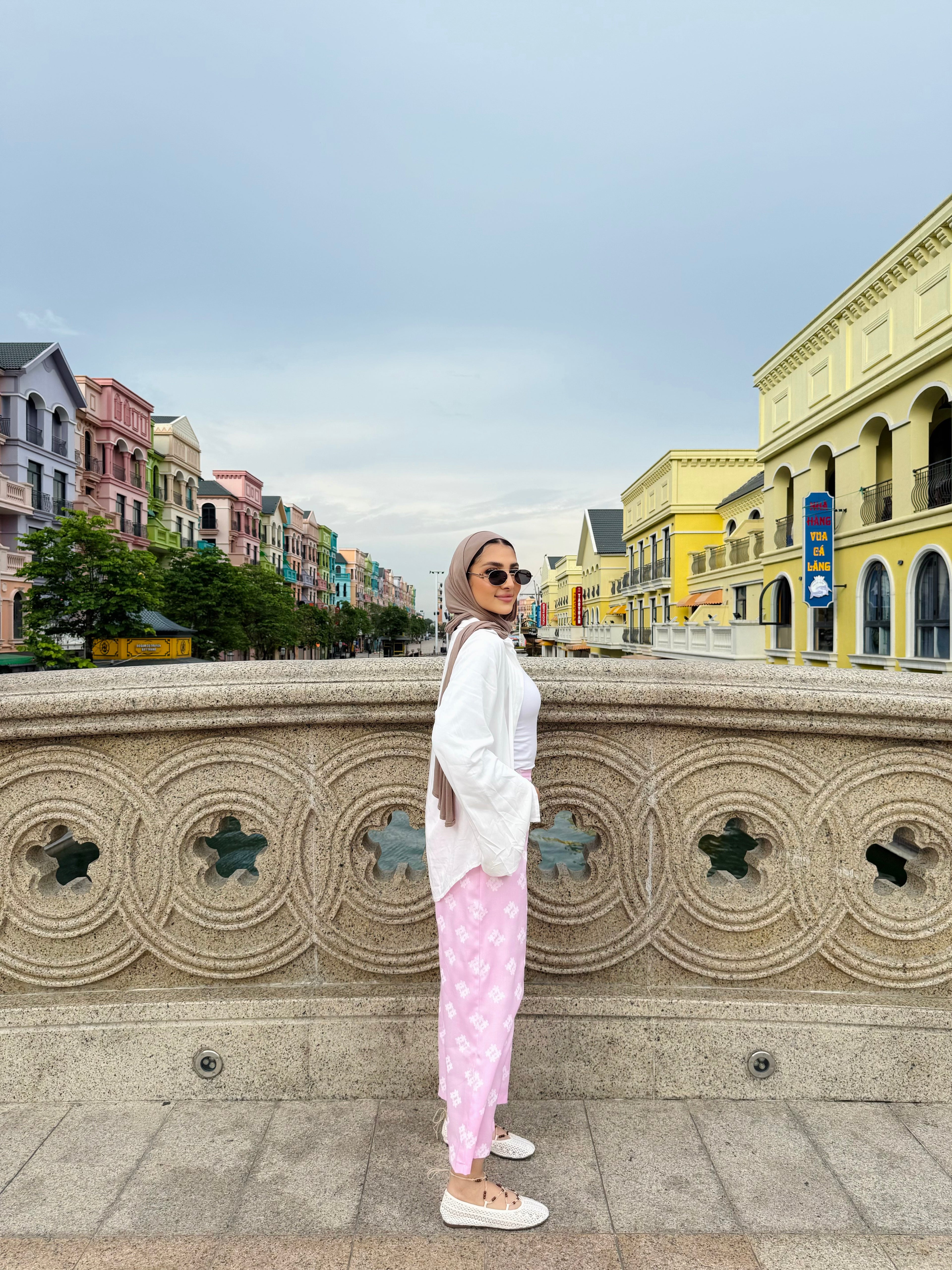 Cropped Lin Floral Pants