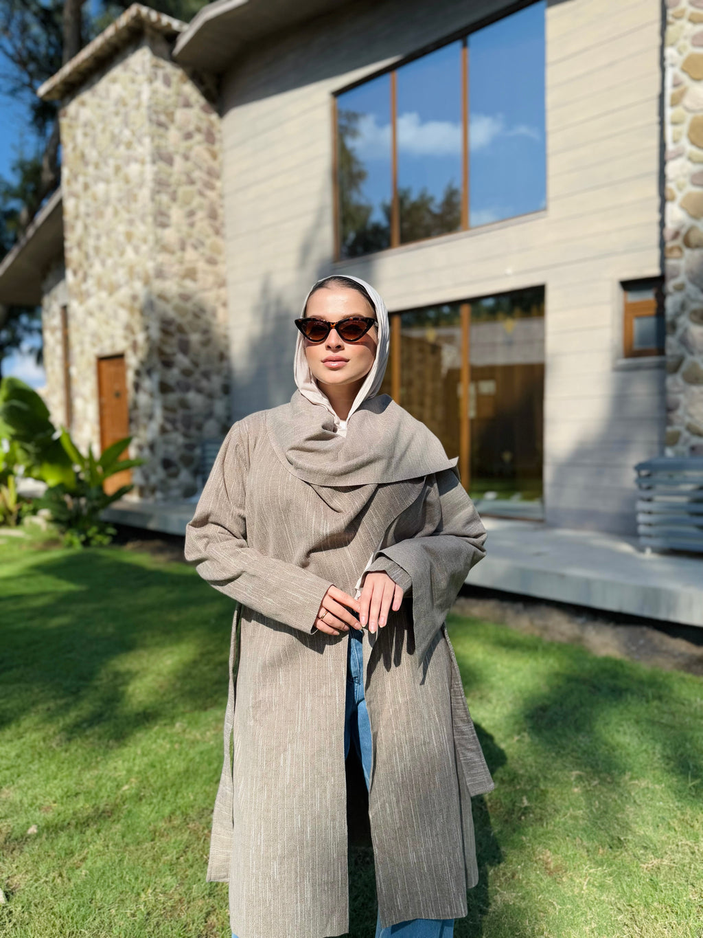 Scratched Foulard Coat