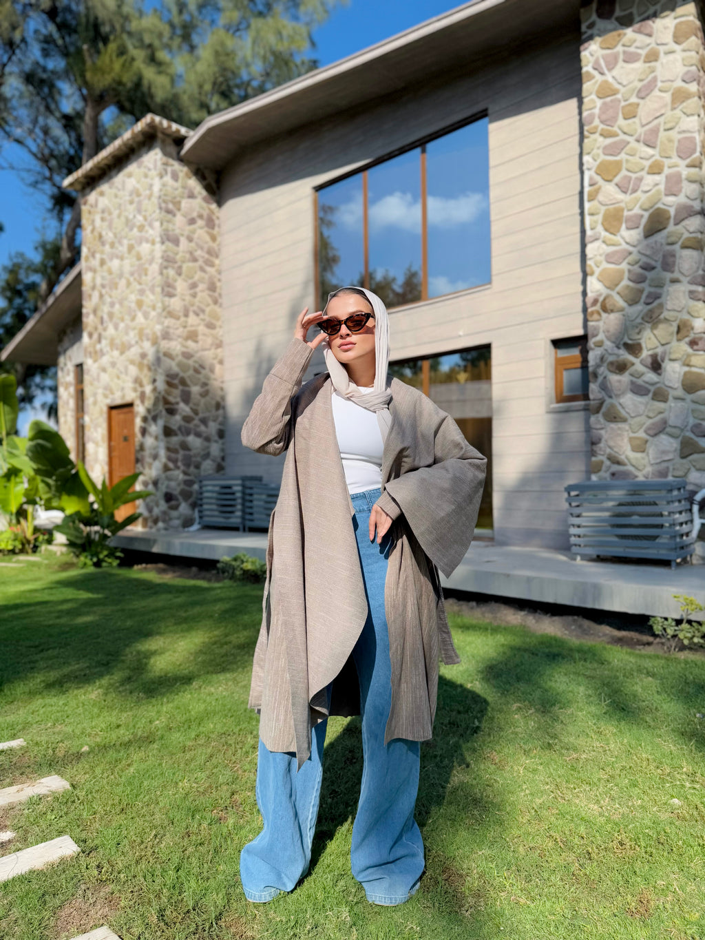 Scratched Foulard Coat