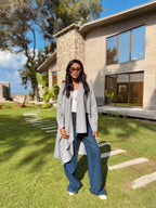 Scratched Foulard Coat