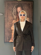 Fiore Stripe Long Blazer
