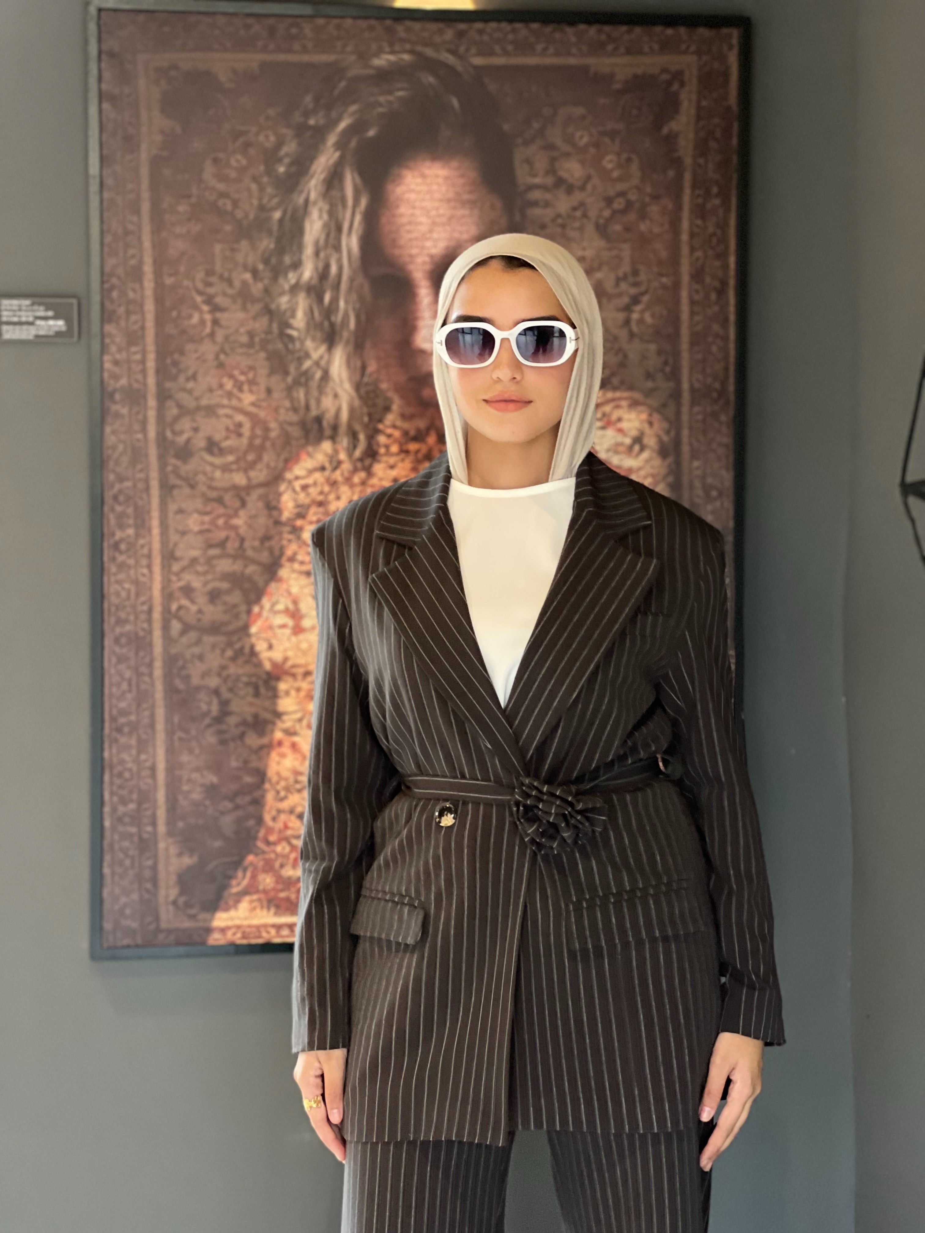 Fiore Stripe Long Blazer