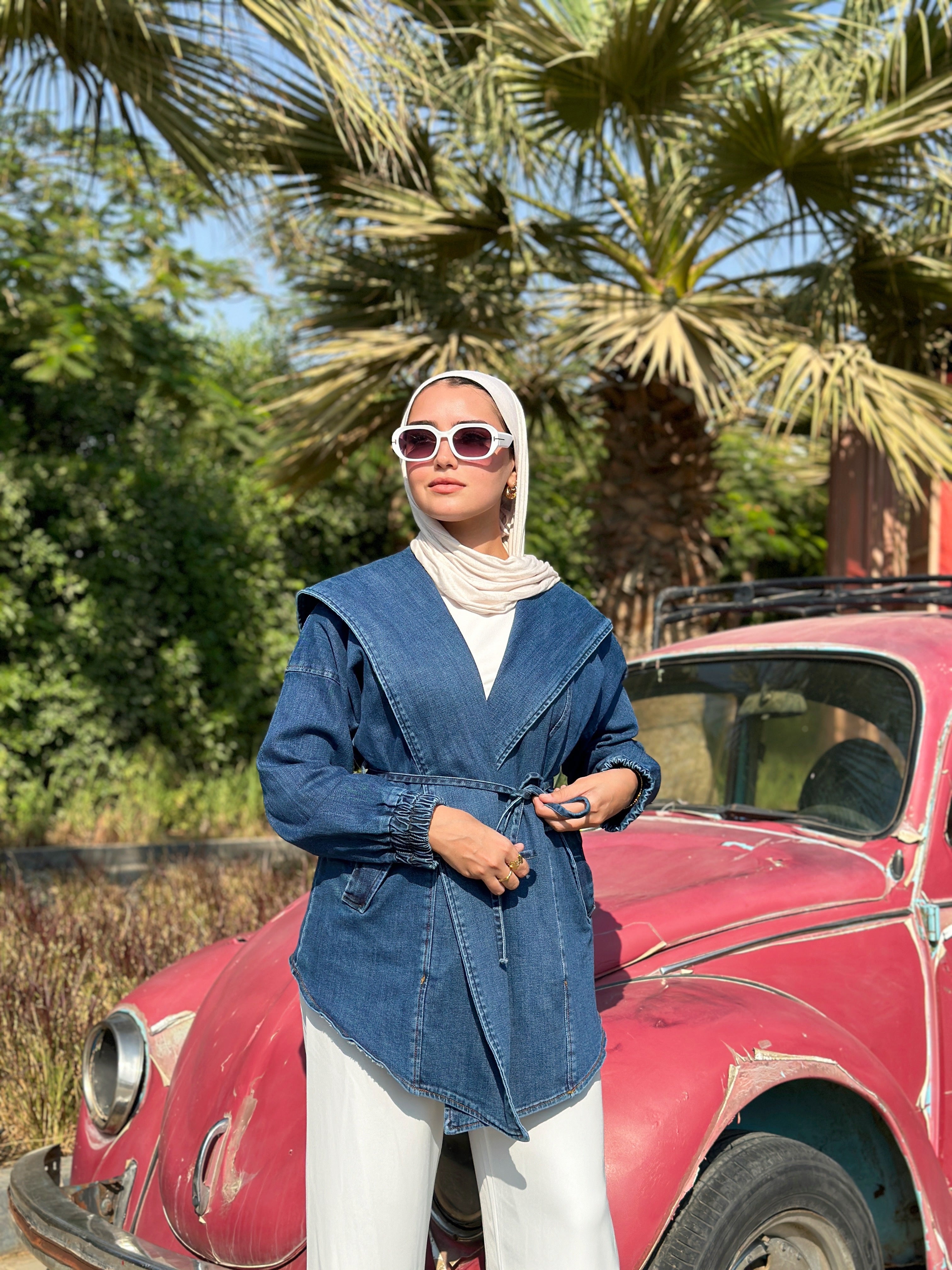 Hooded Denim Coat